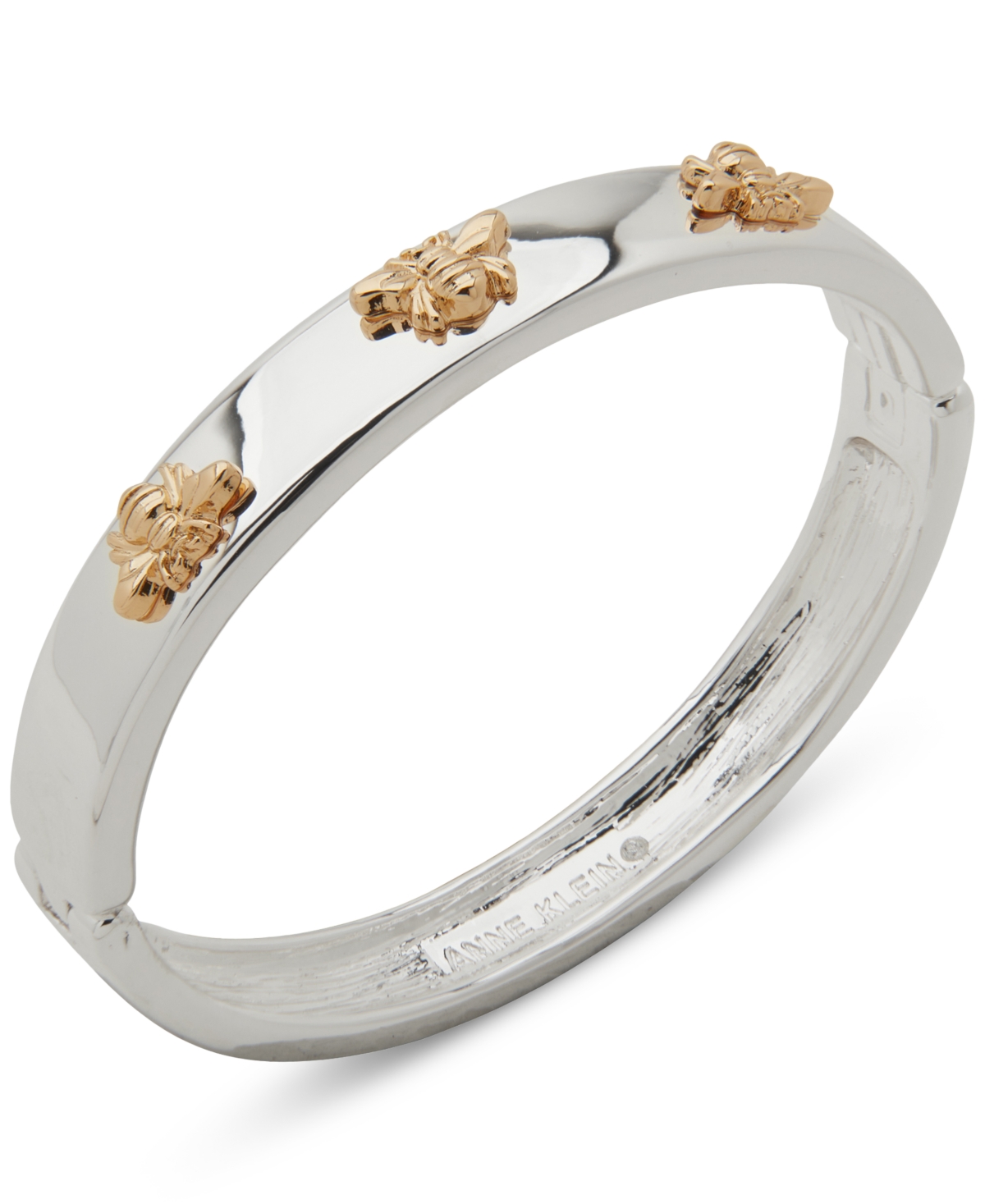 Two-Tone Bee Motif Bangle Bracelet - T-Tone