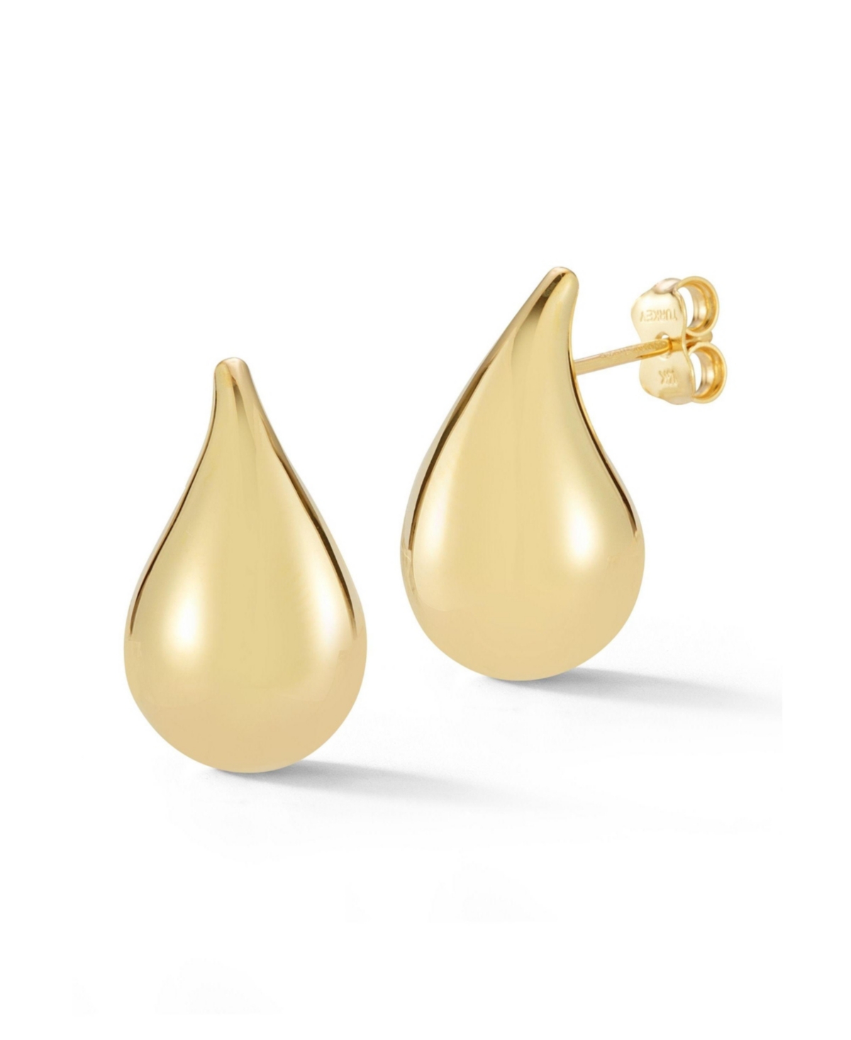 14K Gold Large Teardrop Studs - 14k gold