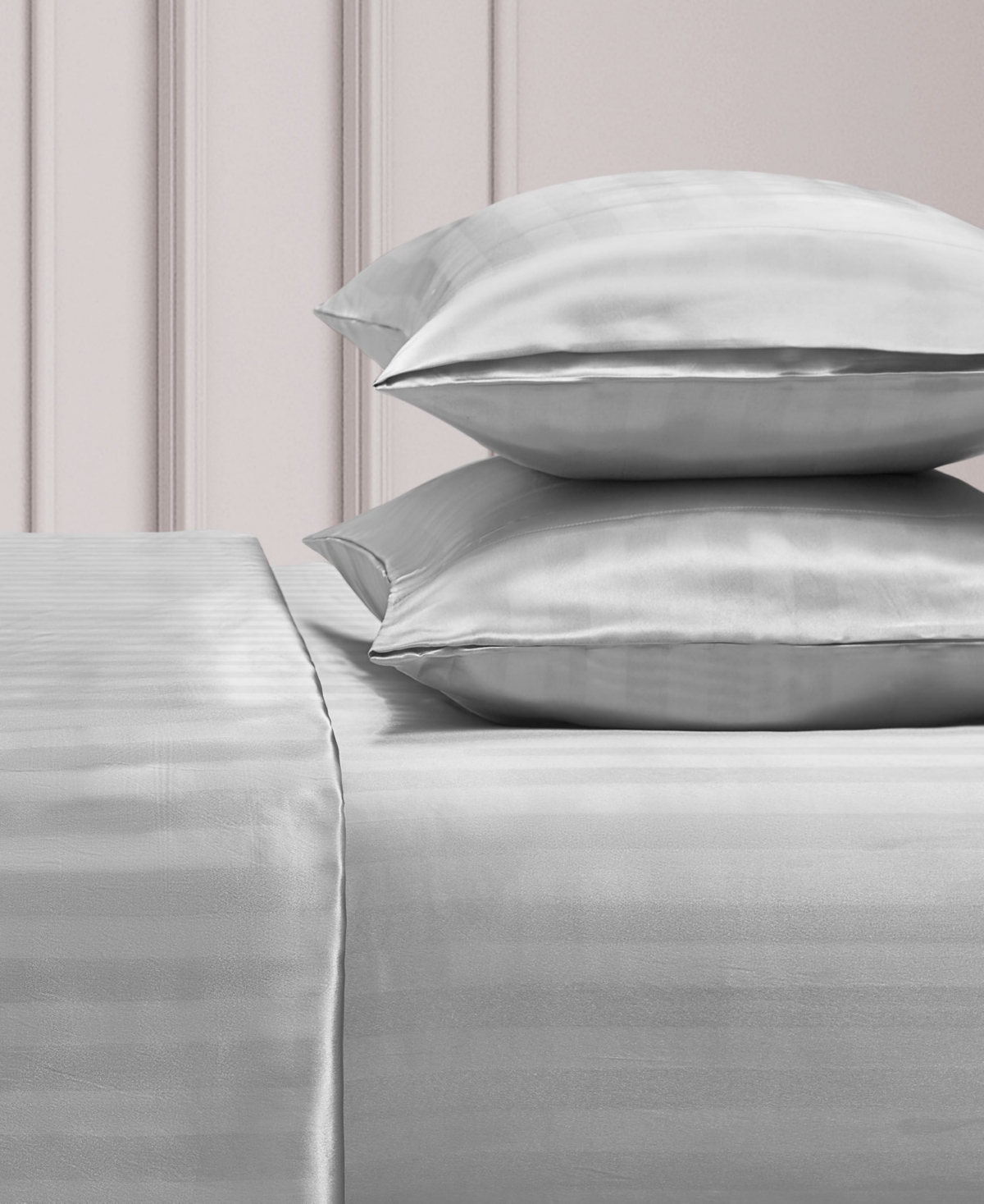 Juicy Couture Satin Damask 4-pc. Sheet Set, Full In Gray