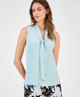 Kasper - Women's Tie-Neck Sleeveless Top
