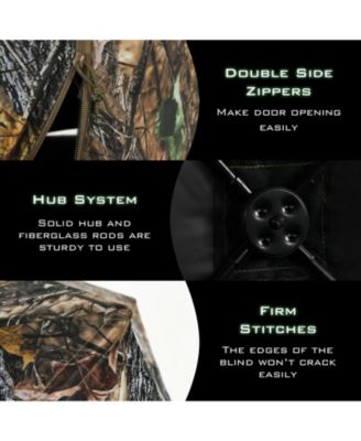3 Person Portable Pop-Up Ground Hunting Blind with Tie-downs