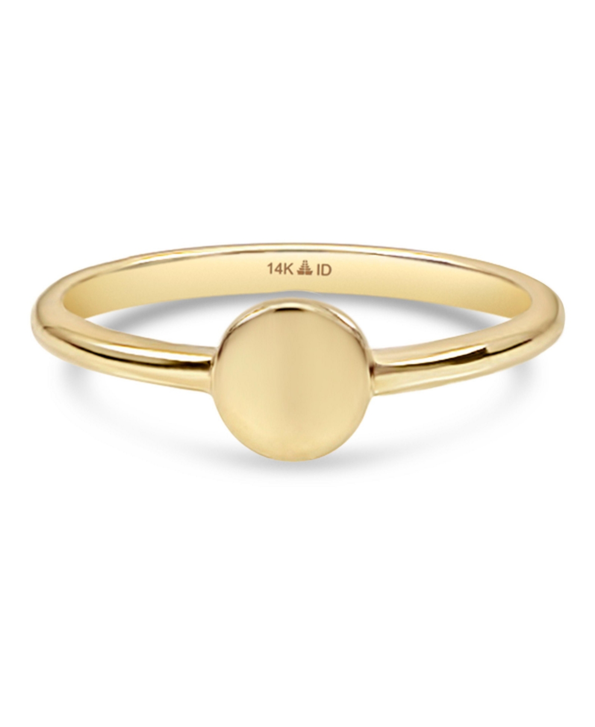 Round Disc Ring in 14K Gold, Size 6, approx. 1.9 grams - Gold