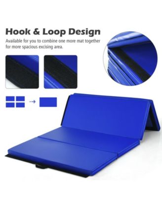 Gymnastics PU Mat  Thick Folding Panel Gym Fitness Exercise-Navy