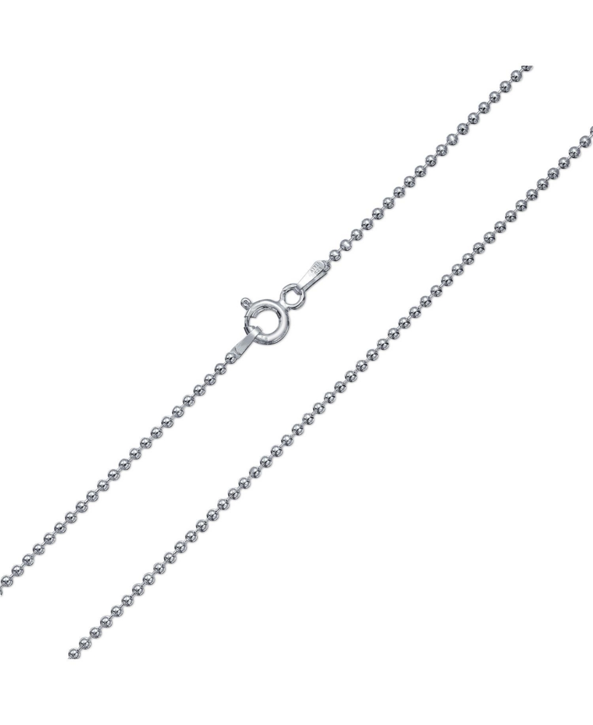 150 Gauge Strong .925 Sterling Silver Shot Bead Ball Chain Necklace 16 18 20 24 Inch Nickle-Free Made In Italy - Silver