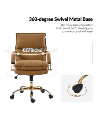 Pell Swivel Tilting Leather Upholstered Office Chair with Adjustable Height