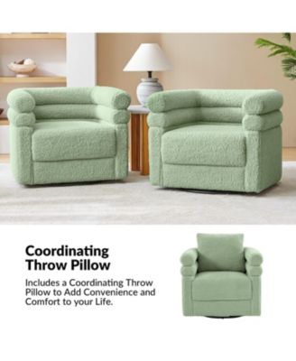 Single Piece  Fabric Donat Modern Swivel Barrel Swivel Chair