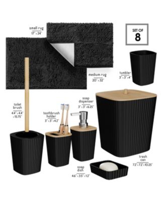 8-Piece Complete Bathroom Decor & Accessory Set with Bath Rugs