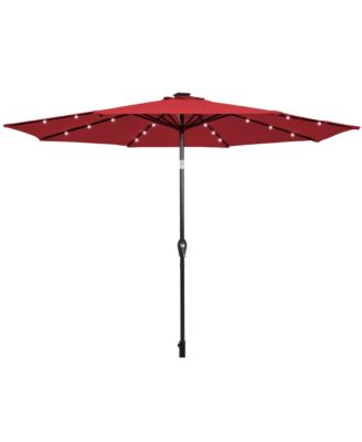 10 ft Patio Table Market Umbrella Yard Outdoor w/ Solar LED Lights