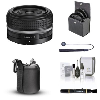 NIKKOR Z 28mm f/2.8 Special Edition Lens, Bundle with Bower 52mm Video Filter Kit, Lens Pouch, Lens Cleaner, Cleaning Kit, Lens Cap Tether