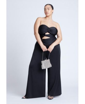 Women's Plus Size Twist Detail Jumpsuit With Cutout