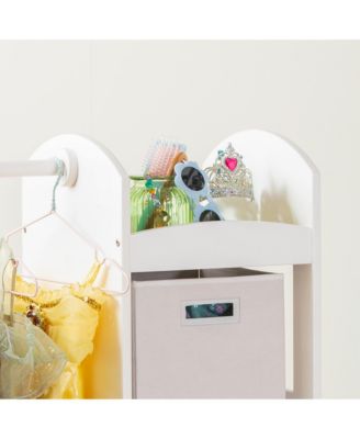 See and Store Dress Up Center - White: Kids' Pretend Play Clothes and Costume Armoire with Clothing Rack Storage and Mirror