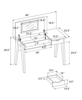 Dressing Table with Flip Mirror and Storage Drawer