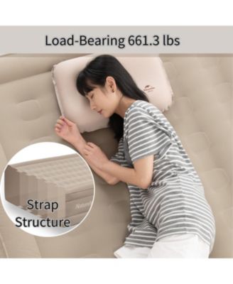 Durable Queen Air Mattress, Raised Comfort Blow Up Mattress for Kids & Adults, Inflatable Bed with Storage Bag for Home, Travel & Camping (no Pump)