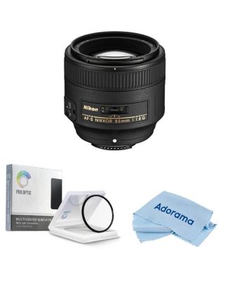 85mm f/1.8G FX AF-S NIKKOR Lens, Bundle with ProOptic 67mm Multi Coated UV Slim Filter, Cleaning Cloth