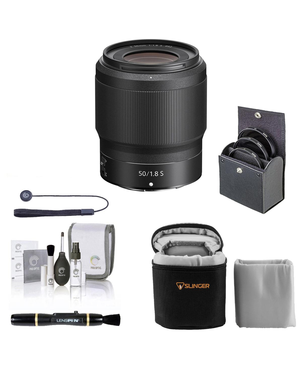 Nikon Nikkor Z 50mm f/1.8 S Lens, Bundle with ProOptic 62mm Filter Kit, Lens Case, Lens Cleaner, Cleaning Kit, Universal Lens Cap Tether