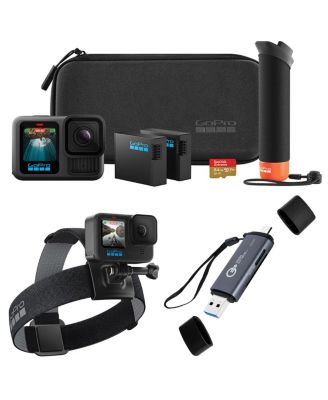 HERO13 Black Accessory Bundle - Includes the Handler, 2 Enduro Batteries, 2 Curved Adhesive Mounts, 64GB SanDisk MicroSD Card