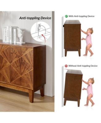 Abraham Mid-century 60" Solid Wooden Legs Sideboard