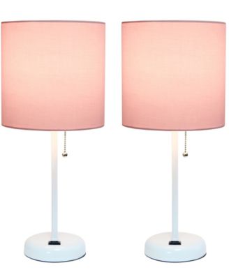 19.5" Metal Oslo Contemporary Bedside Duo Table Lamp Set