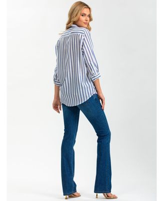 Maternity Classic Collared 3/4 Sleeve Blouse Panarea