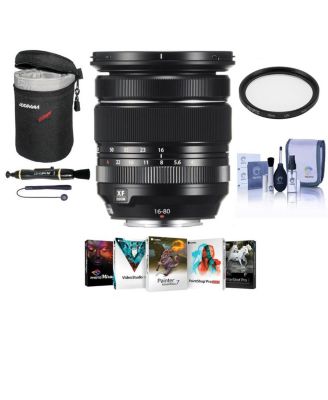 XF 16-80mm f/4.0 R OIS WR Lens, Bundle with ProOptic 72mm UV Filter, Lens Case, Cleaning Kit, Lens Cap Tether,  Lens Cleaner, PC Software Kit