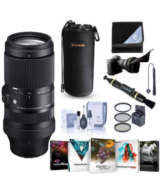 100-400mm f/5-6.3 DG DN OS Contemporary Lens for Sony E, Bundle with 67mm Filter Kit, PC Software Kit, Cleaning Kit, Lens Wrap, Flex Lens Shade,
