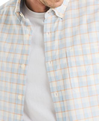 Men's Classic-Fit Stretch Plaid Button-Down Shirt 