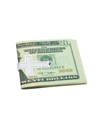 Set of 2 Christian Fleur de Lis Cross Money Clip Credit Card Holder Gold Plated