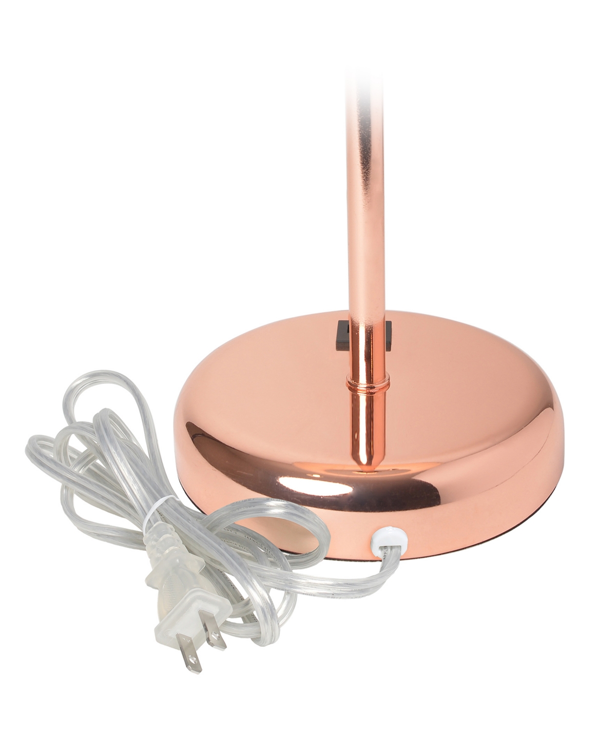 Creekwood Home 19.5" Metal Oslo Contemporary Bedside Duo Table Lamp Set In Rose Gold,white Shade