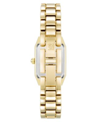 Women's Quartz Petite Octagonal Black and Gold-Tone Metal Alloy Bracelet Watch, 21mm