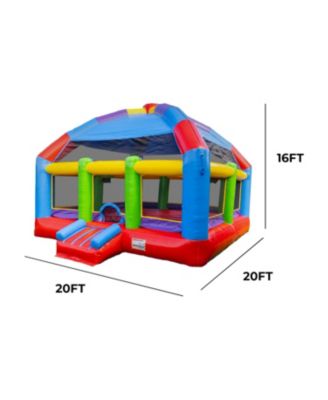 Grand Party Dome 20' x 20' Commercial Grade Bounce House , Moonwalk Bouncer Jumper for Kids and Adults, Indoor Outdoor, PVC Vinyl, Birthday Party Rental, Basketball Hoop (Blower Included)