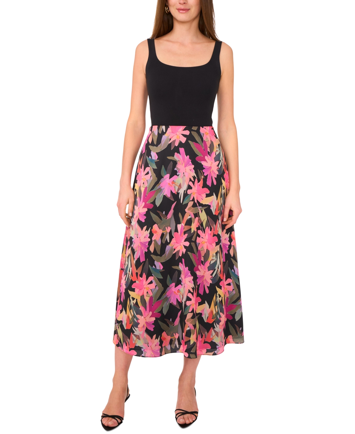 Vince Camuto Women's Floral Bias Midi Slip Skirt