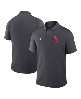 Jordan - Men's Anthracite Oklahoma Sooners Primetime Victory Primary Logo Performance Polo