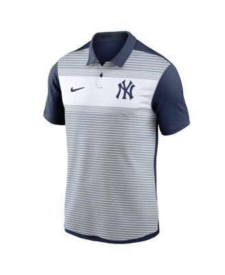 Men's White/Navy New York Yankees Vapor Striped Performance Polo Shirt