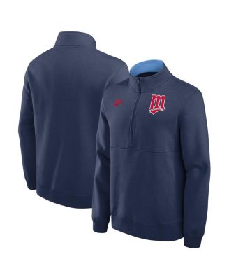 Nike - Men's Navy Minnesota Twins Cooperstown Collection Fleece Half-Zip Pullover