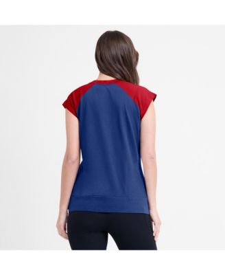 Women's Royal/Red Atlanta Braves Cooperstown Collection Raglan Performance T-Shirt