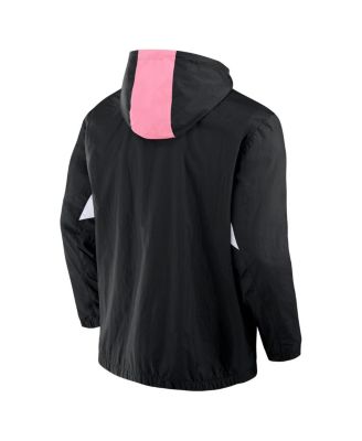 Men's Black Inter Miami CF Free Kick Woven Quarter-Zip Hoodie Jacket