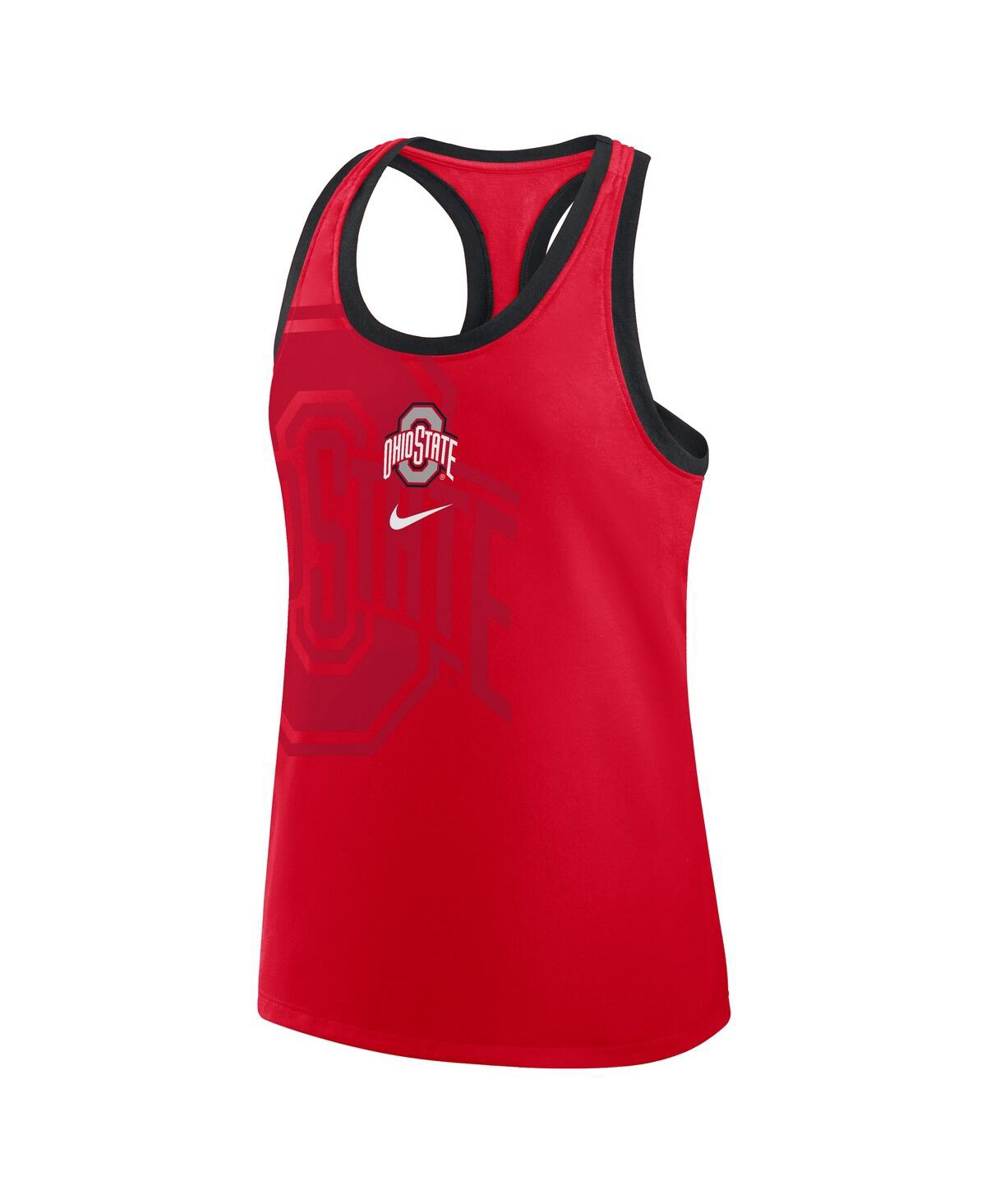 Nike Scarlet Ohio State Buckeyes Primetime Tri-blend Racerback Tank Top In Red