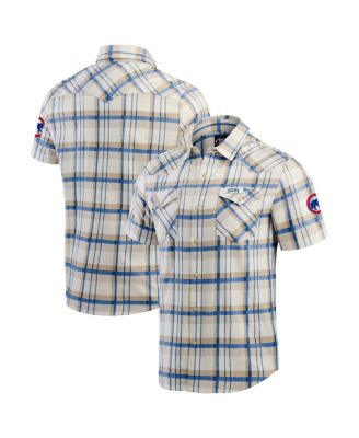 Fanatics - Men's Royal Chicago Cubs Plaid Full-Snap Shirt