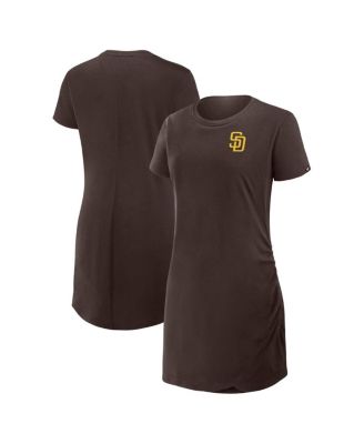 Fanatics - Women's Brown San Diego Padres Relaxed fit Drape T-Shirt Dress