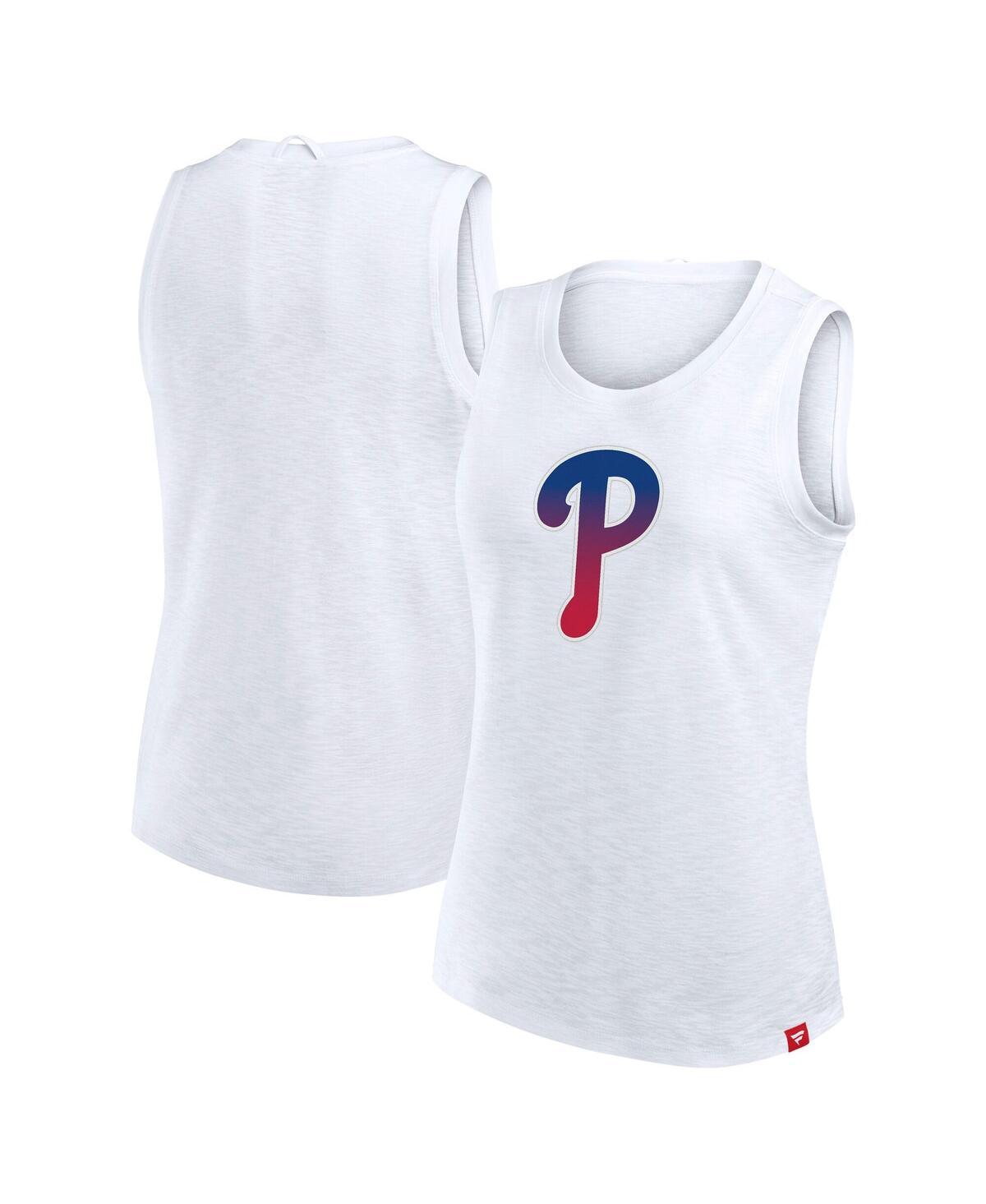 Fanatics Women's White Philadelphia Phillies Activate Slub Tank Top In White
