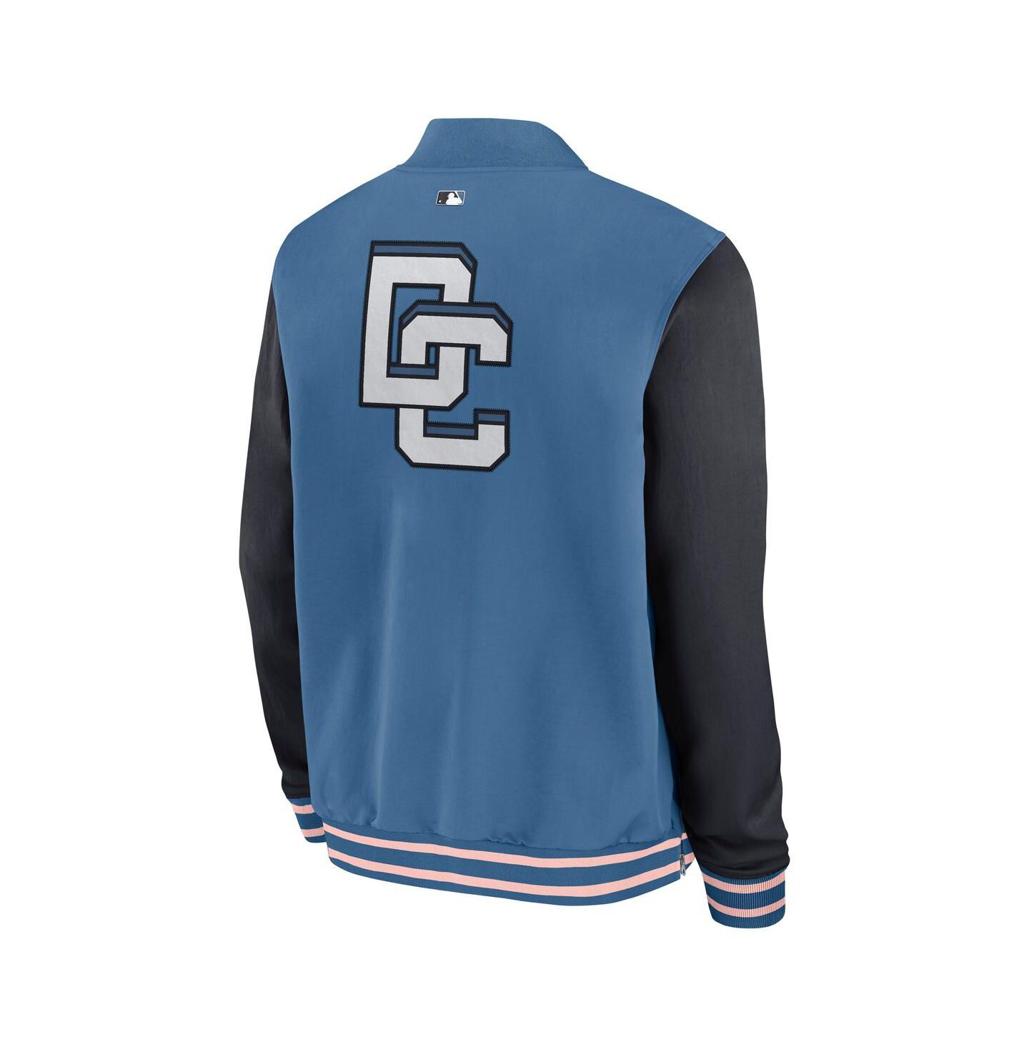 Мужская куртка Nike Blue Washington Nationals 2025 City Connect Authentic Collection Full-Zip Dugout Bomber — фото 3