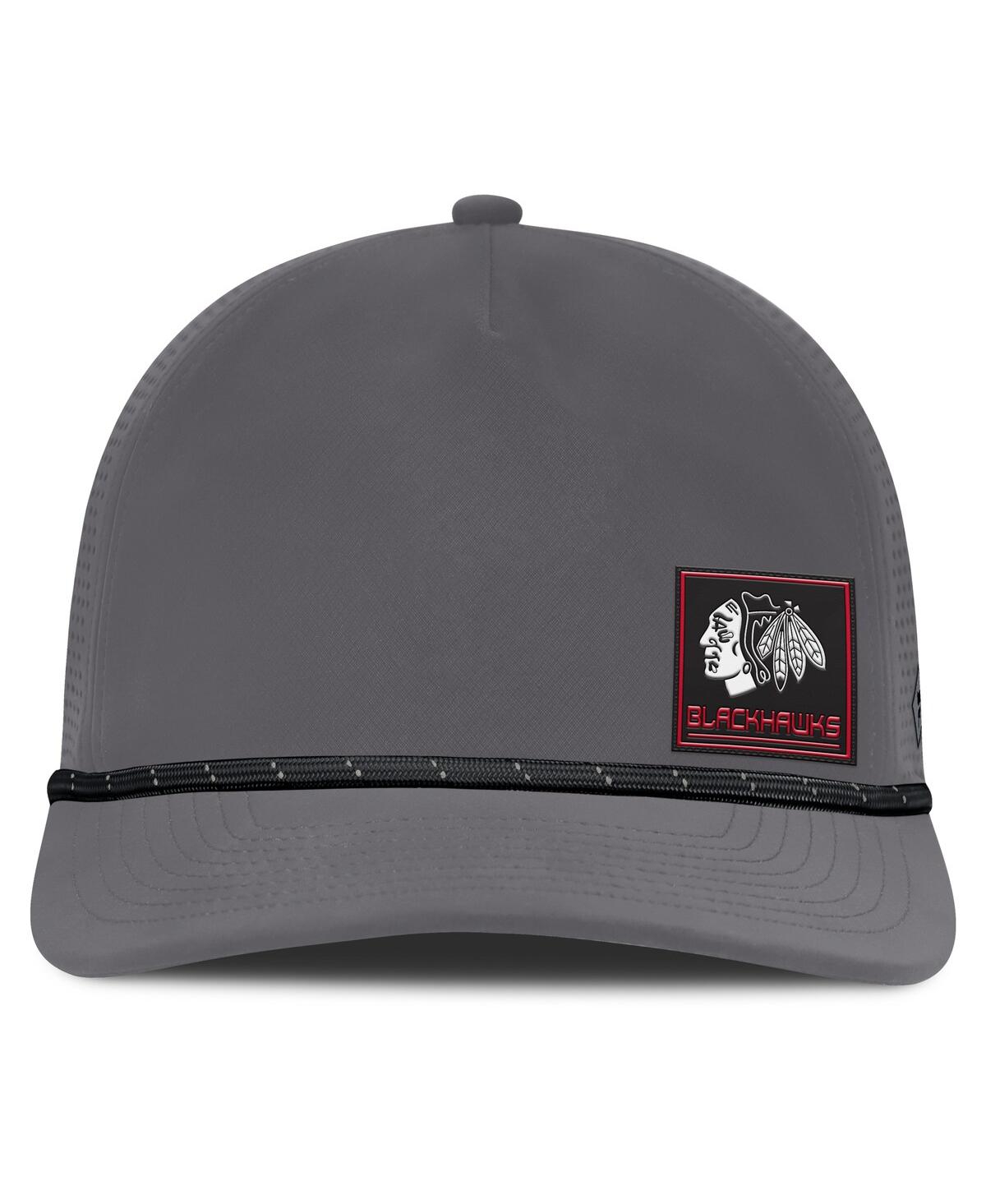 Fanatics Men's Gray Chicago Blackhawks Captain Rope Adjustable Hat In Gray