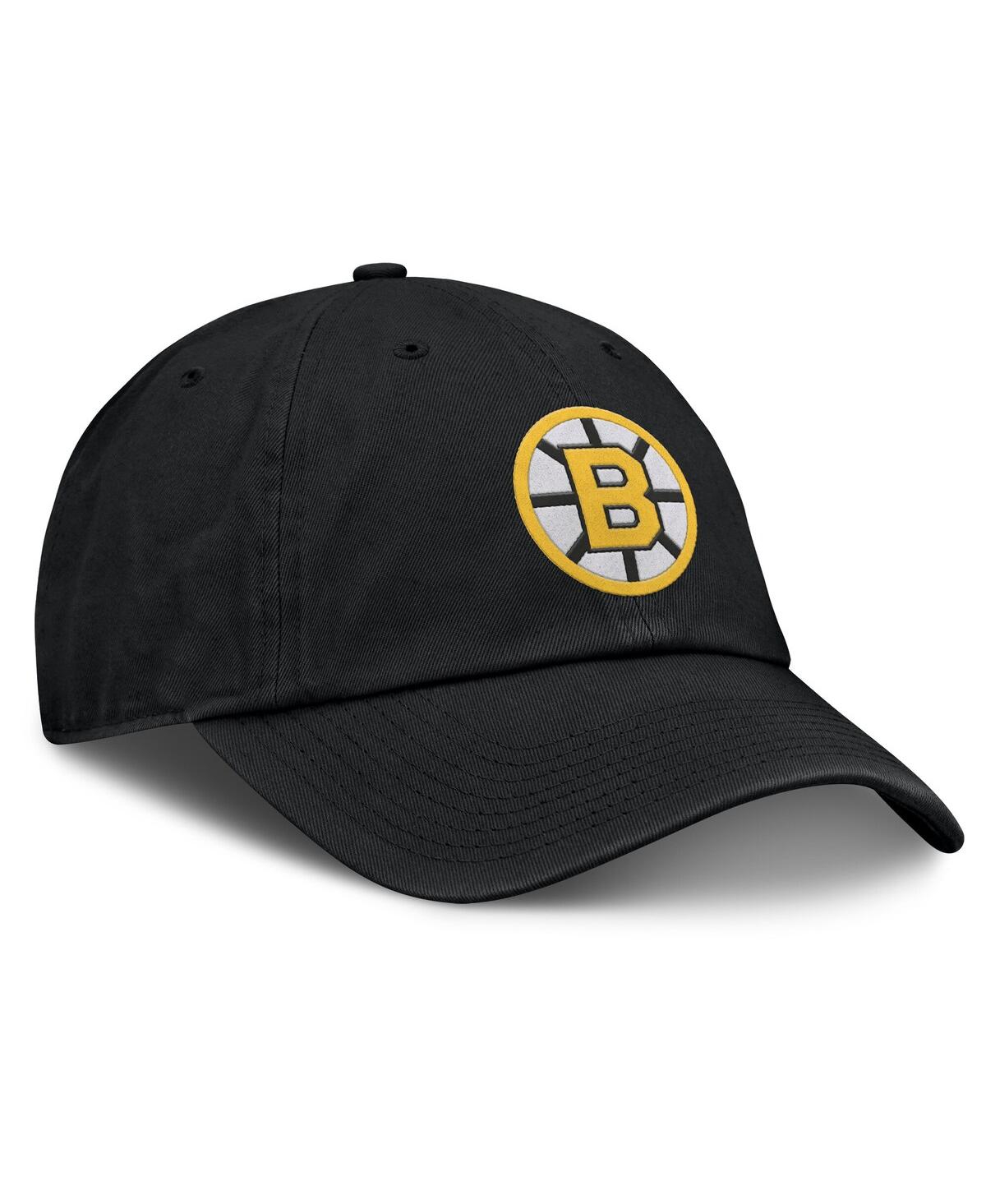 FANATICS MEN'S BLACK BOSTON BRUINS DECADES COLLECTION ADJUSTABLE HAT