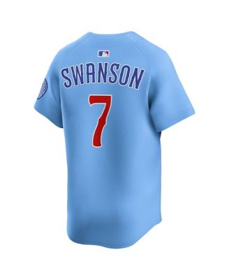 Men's Dansby Swanson Baby Blue Chicago Cubs 2nd Alternate Limited Player Jersey