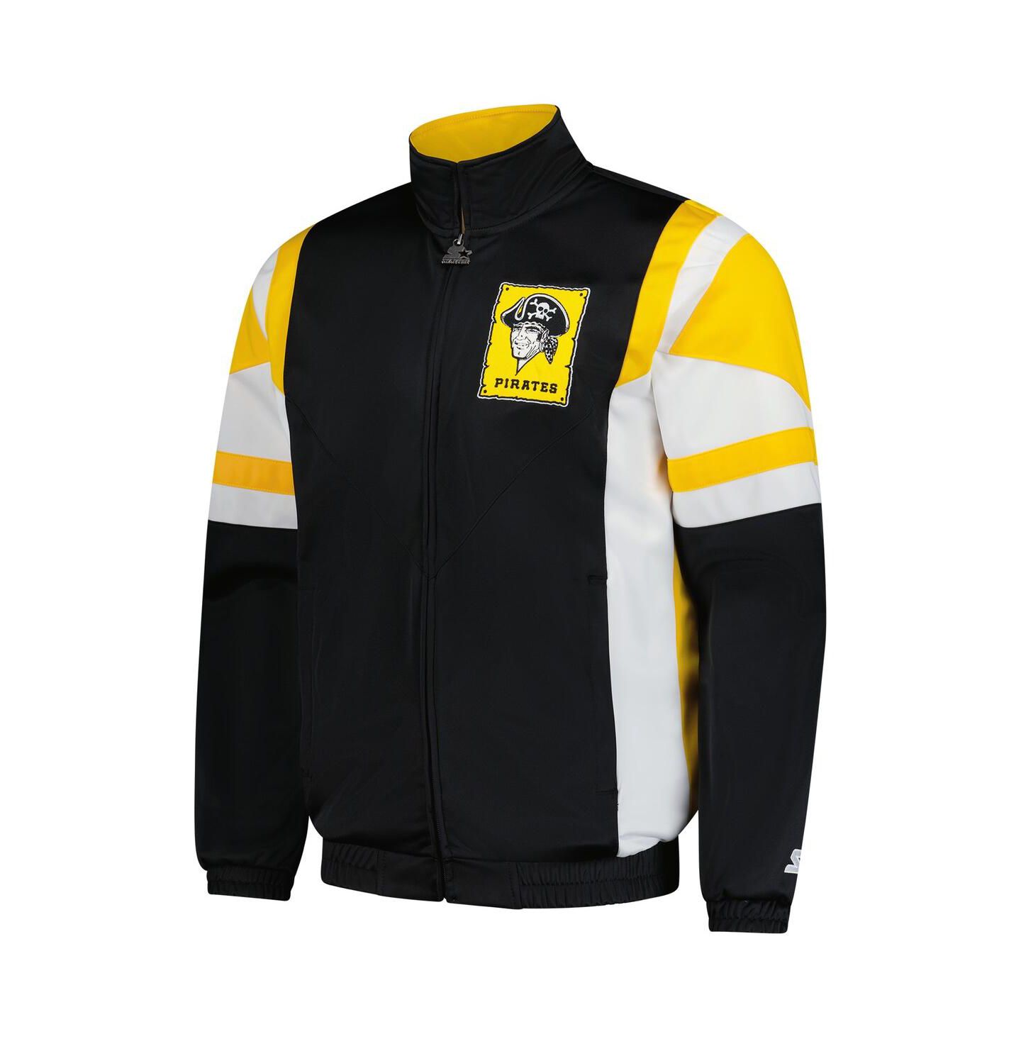 Мужская куртка Starter Black/Gold Pittsburgh Pirates Contender Tricot Full-Zip Track — фото 2