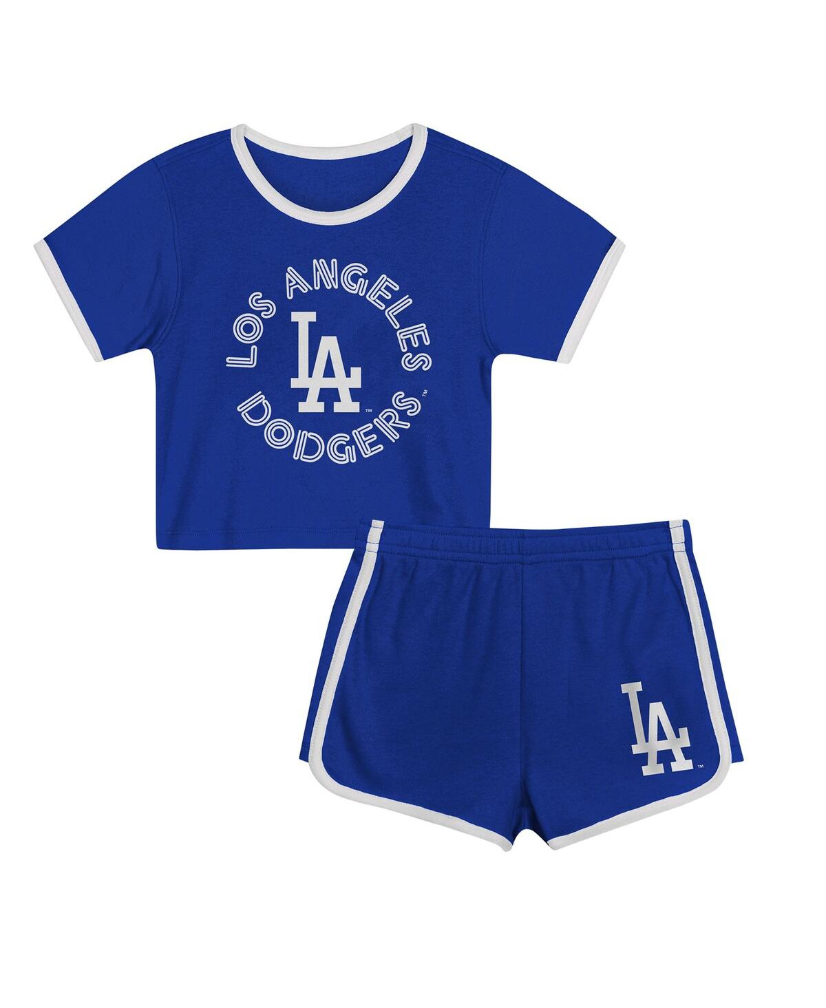 Outerstuff Toddler 2-piece Blue Los Angeles Dodgers Double Run T-shirt And Shorts Set In Blue