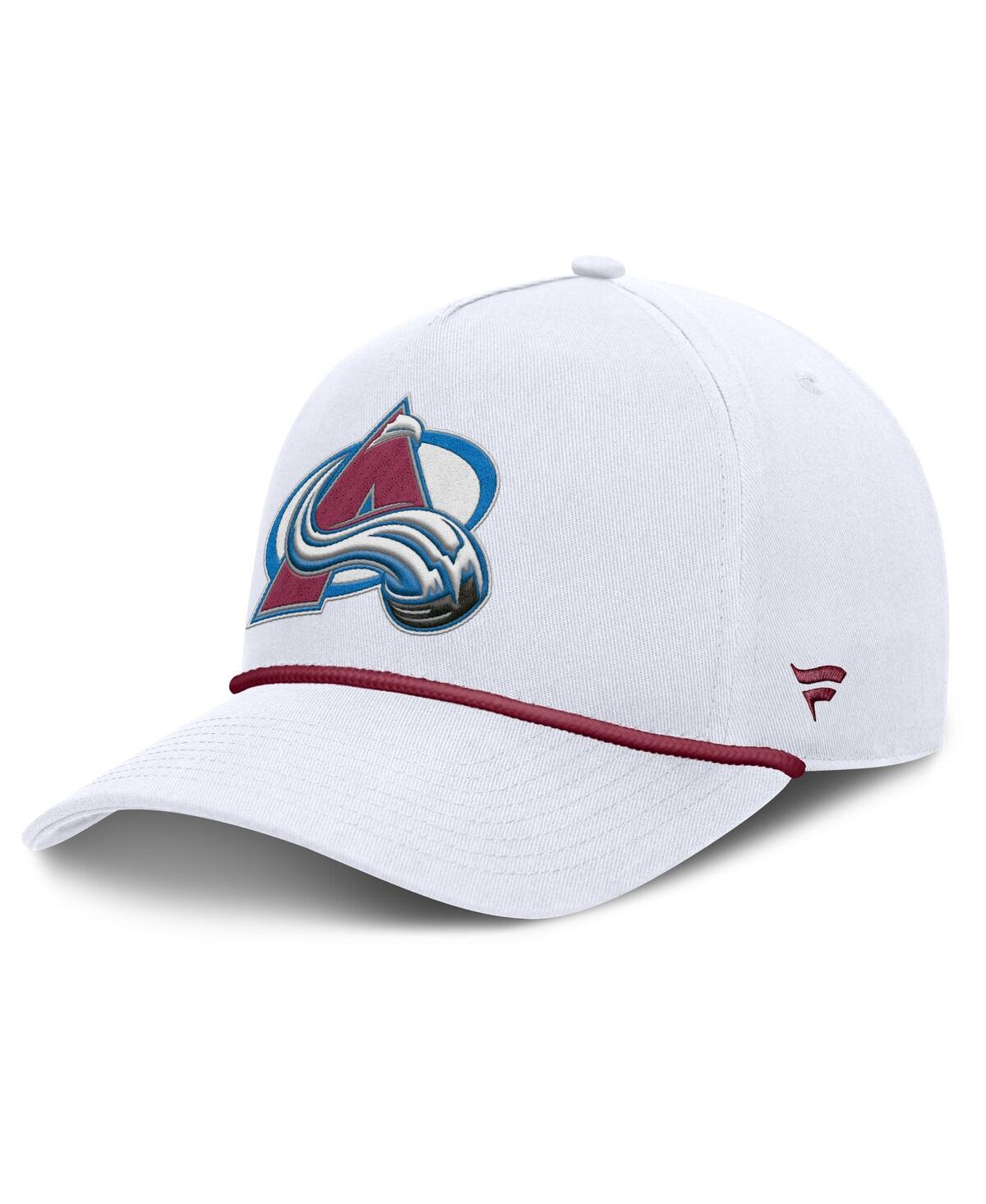 Fanatics Men's White Colorado Avalanche Rope A-frame Adjustable Hat In White