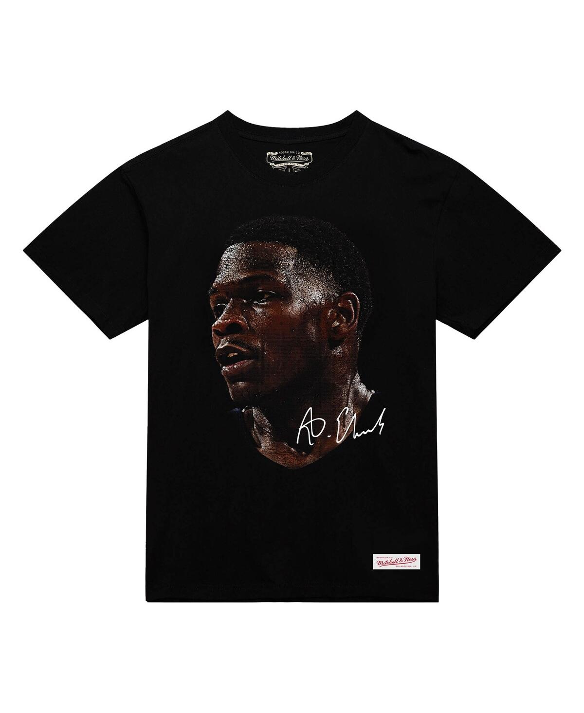 Mitchell & Ness Men's And Women's Anthony Edwards Black Nba Real Big Face Player T-shirt In Black