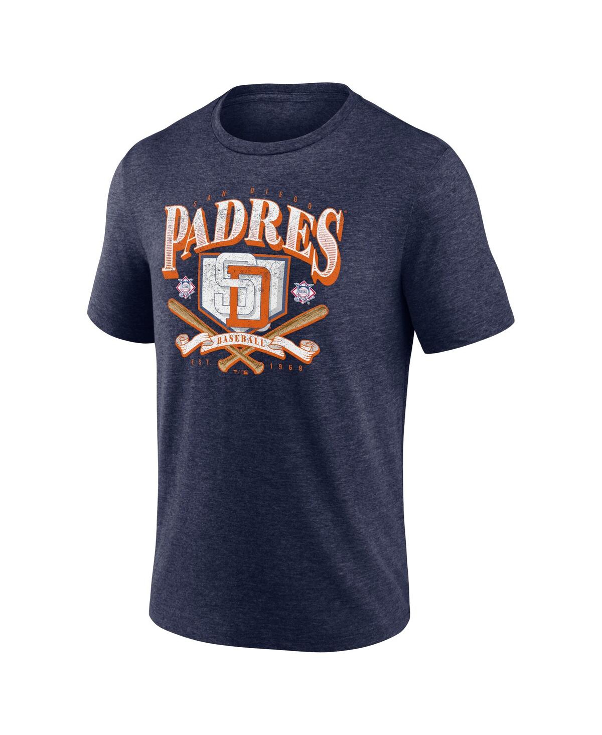 Fanatics Men's Heather Navy San Diego Padres Home Team Tri-blend T-shirt In Heather Navy