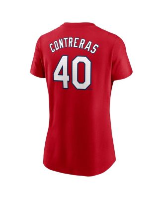 Women's Willson Contreras Red St. Louis Cardinals Fuse Name Number T-Shirt